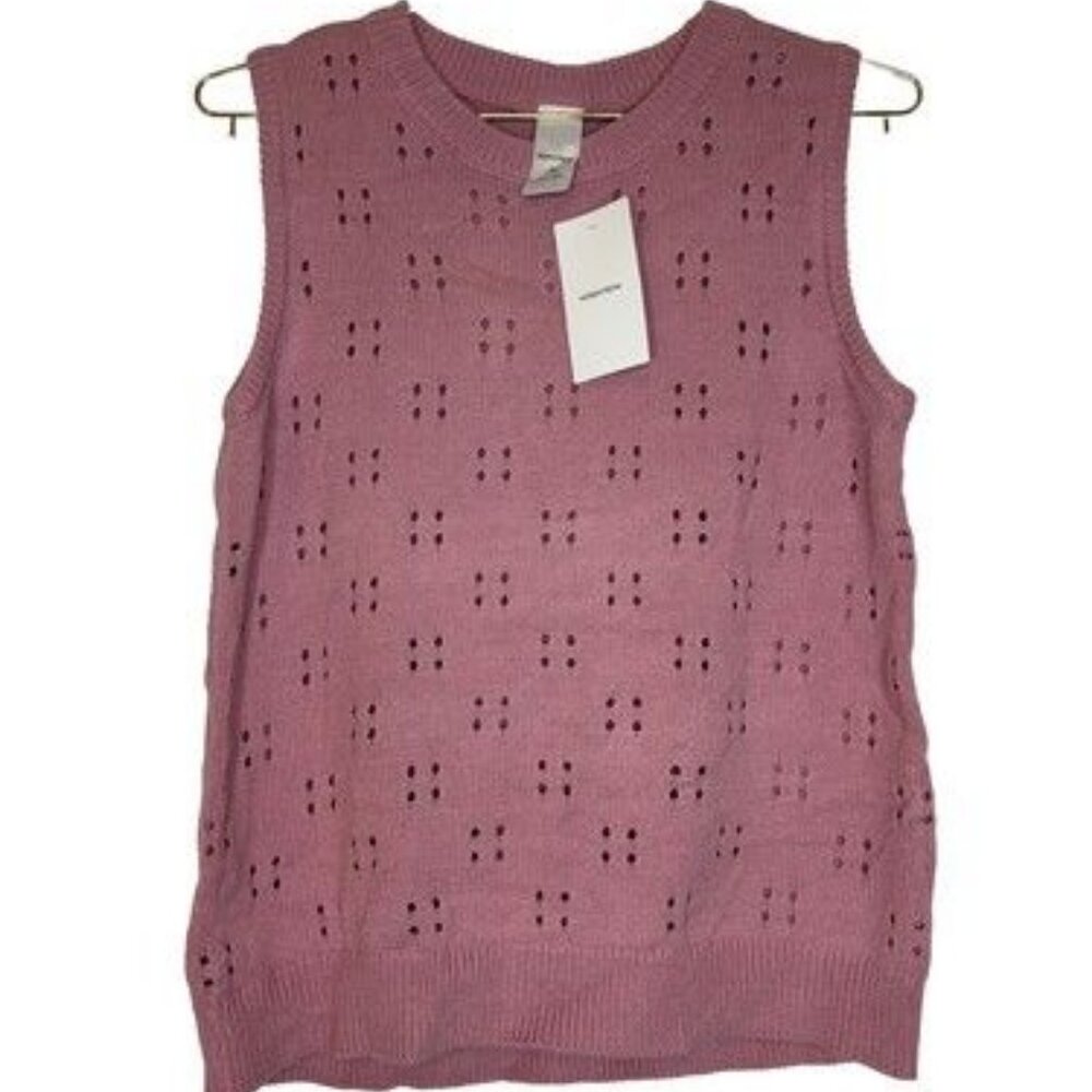 NWT Nordstrom Brand Girl XL Vest Sweater Pink Cotton Chic Stylish Holiday Top